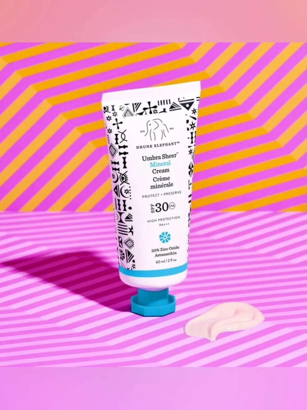 Drunk Elephant Umbra Sheer Mineral Cream SPF 30- light pink tint, sensitive skin
